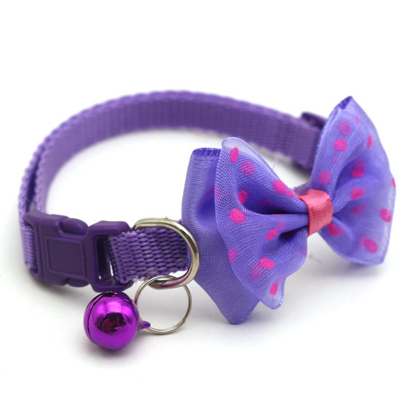 Pet Bow Collar  Bell Dot Cat Collar  Dog Collar  Cat Head Collar