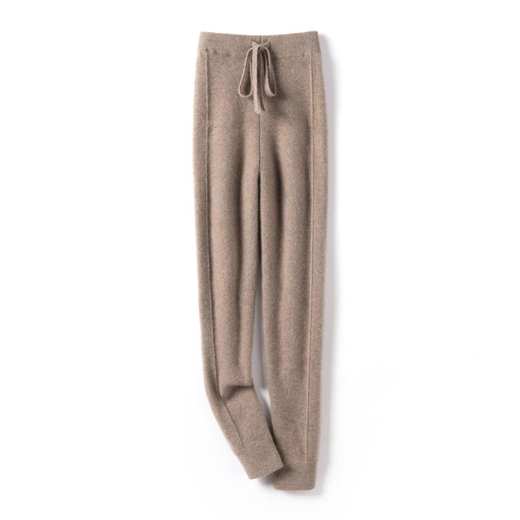High-Waisted Cashmere Knit Leggings: Soft, Ribbed, Tummy Control, Warm, Slimming, for Autumn and Winter