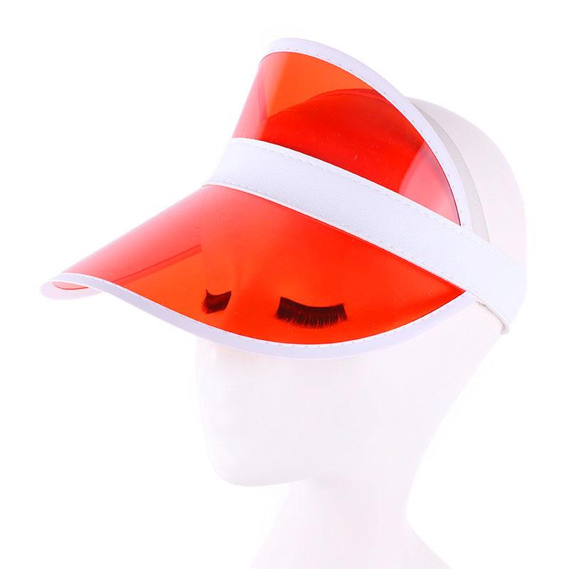 Men's and Women's Transparent Plastic Empty Top Hats, Outdoor Sun Hats, Travel Visors KDM-