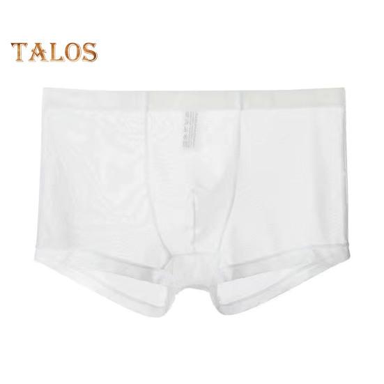 Men Boxer Underwear Summer Ultra Thin Perspective Mesh Yarn Shorts Briefs Mid-rise U-Convex Sexy Panties