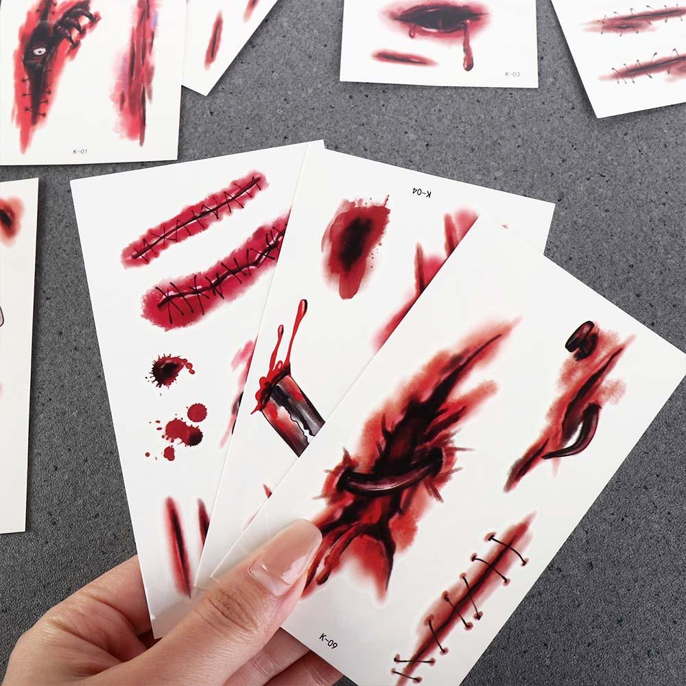 Realist cicatrice păianjen design tatuaje temporare autocolante tatuaj body art autocolante face patch