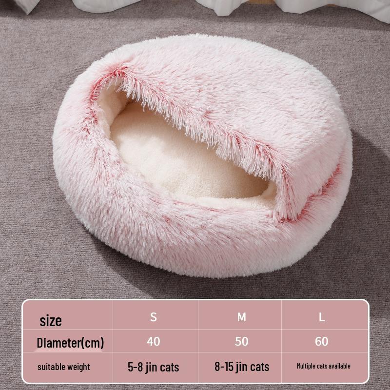 Universal Cat House & Bed: All-Season Enclosed Pet Bed for Cats & Dogs, Cozy Winter Warmth