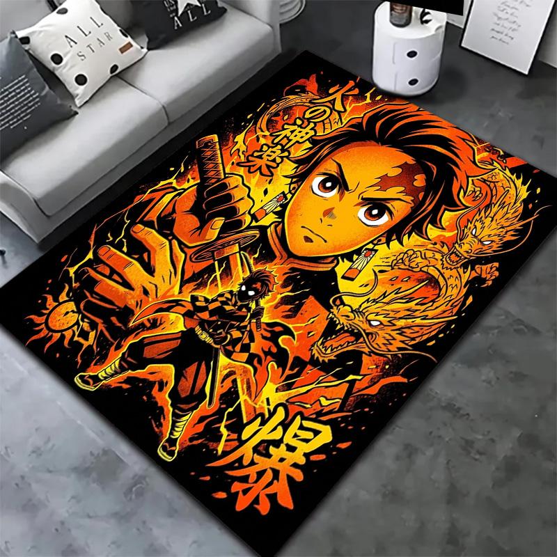 Demon Slayer Kimetsu No Yaiba Carpet Rug For Living Room Bedroom Home Sofa Decoration Kids Play Nonslip Floor Mat