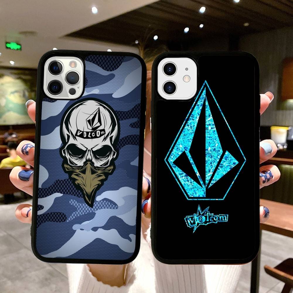 Well-known Skateboard V-VOLCOMs Brand For IPhone 17 16 15 14 13 Pro 12 11 Pro Max Hard PC+TPU Phone Cases Back Cover