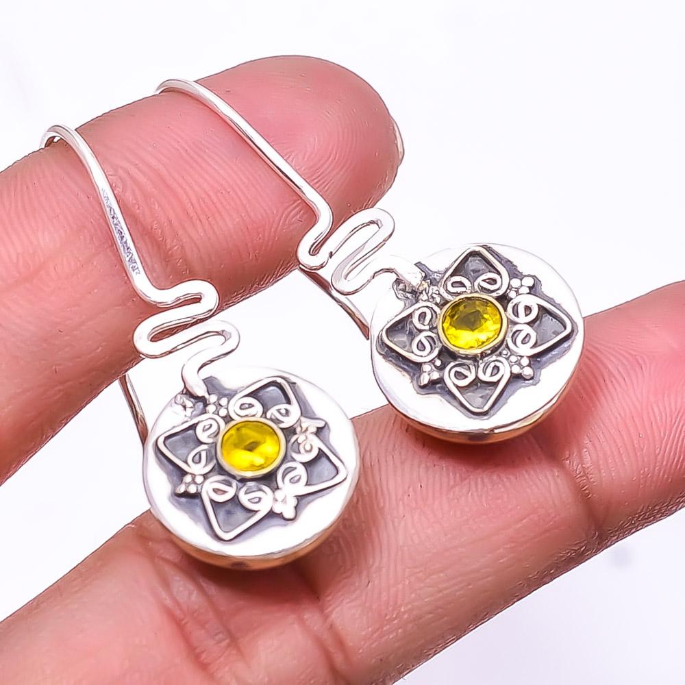 

Citrine 925 Sterling Silver Two Tone Earring 1.56 E96