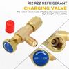 Air Conditioner Refrigerant Inflatable Safety Valve, R410A & R22 Compatible, 1/4" & 5/16" Adapter, Manual Operated Tool Parts