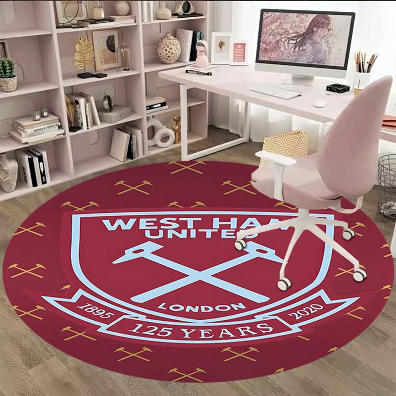 1pc Football Team (61) Print Round Carpet Chair Round Carpet Suitable for Bedroom Living Room Home Decorative Carpet