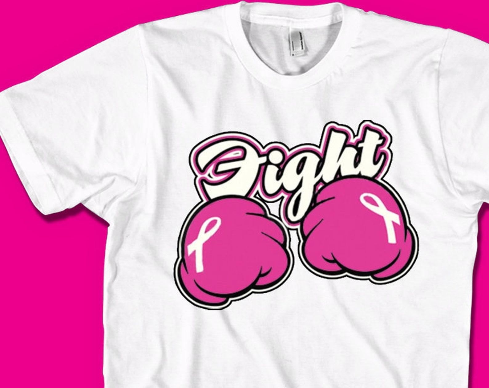 Fight Cancer Shirt: Pink Ribbon Boxing Gloves Tee 3XL