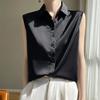 Sommer Damen Seidenhemd Ärmelloses T-Shirt Temperament Elegante Tops Westen