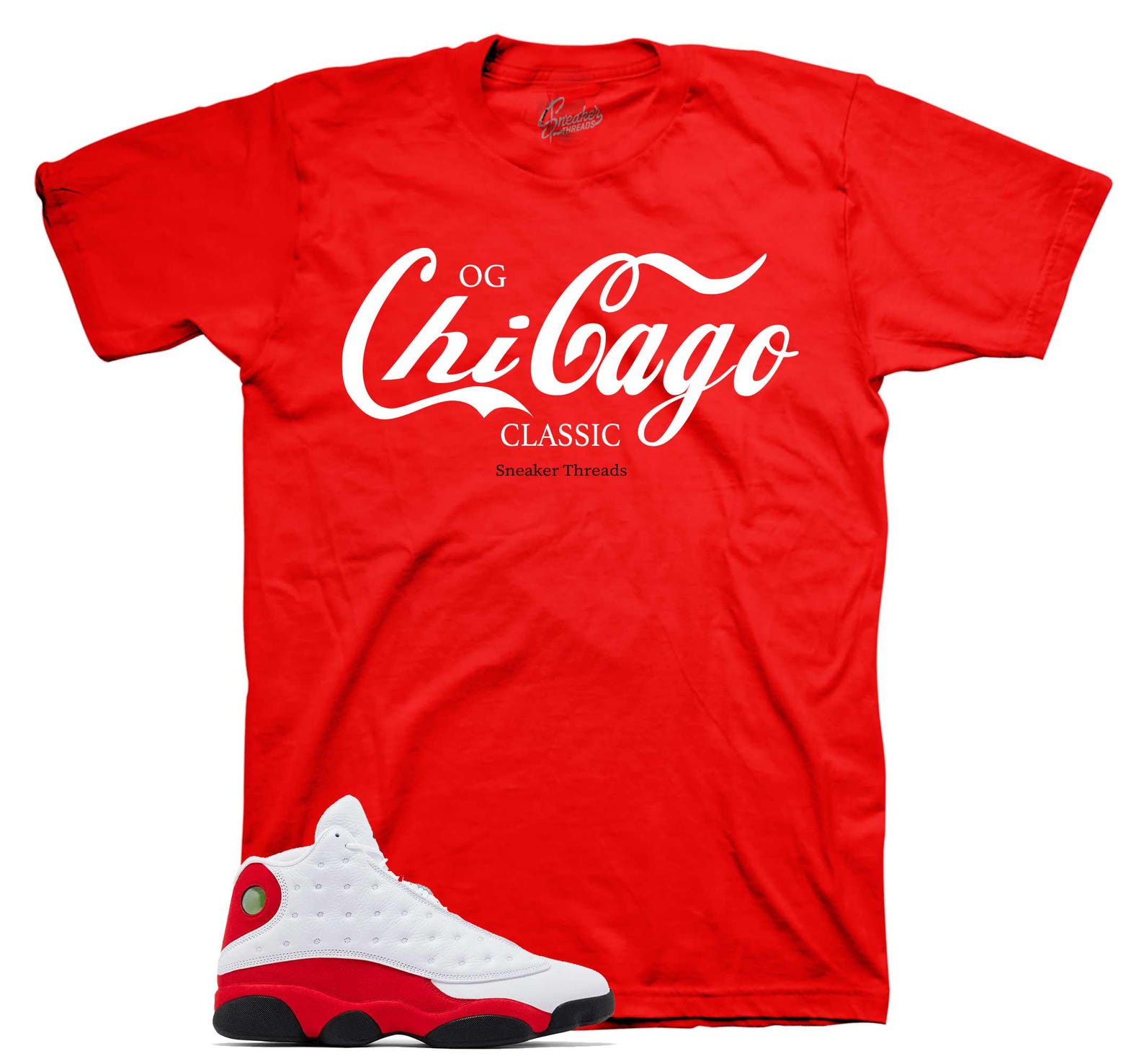 Shirts To Match Retro 13 Chicago AJ13 Cherry - Classic Sneaker Tees M