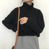 Rollkragenpullover für Damen, warm, dünn, lockerer Strick, weißer Pullover, gestrickt, Basic-Oberteil, zieht kintwear Frühling und Herbst