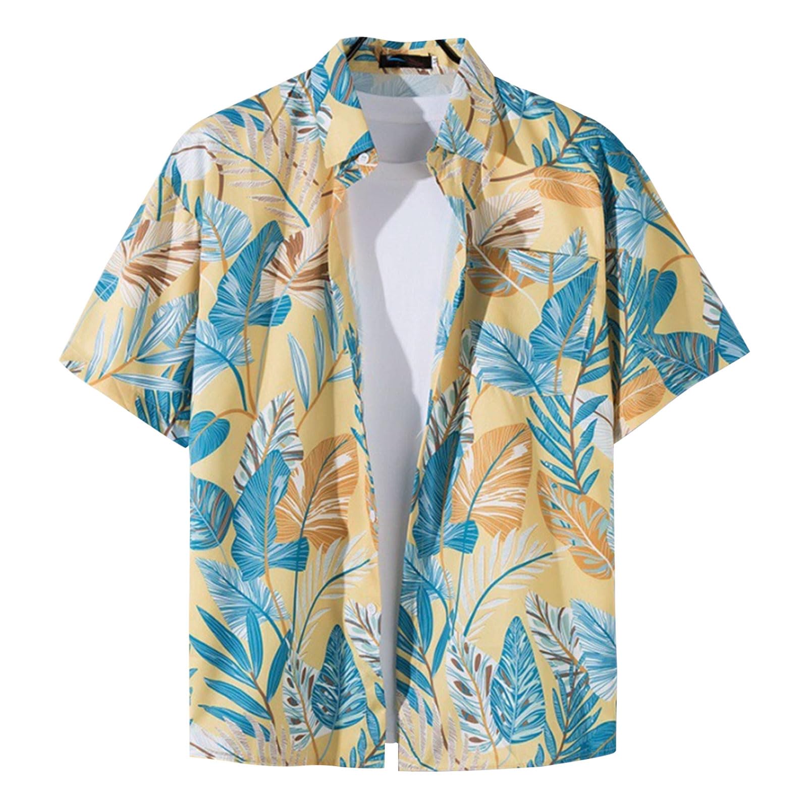 

Joyasslly Aloha Shirt for Men and Beach Hawaiian Floral Short Open Matching Plus Sizes UV Travel Blue Women, Shirt, Style, Print, Sleeve, Collar,
