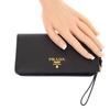 PRADA  1DH029 Wallet Chain black Safiano Women