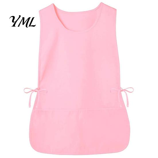 Heavy Duty Craft Apron for Women Unisex Cobbler Smock with 2 Deep Pockets, Adjustable Side Work Pockets Ties Server Apron, Polyester Vest Kitchen