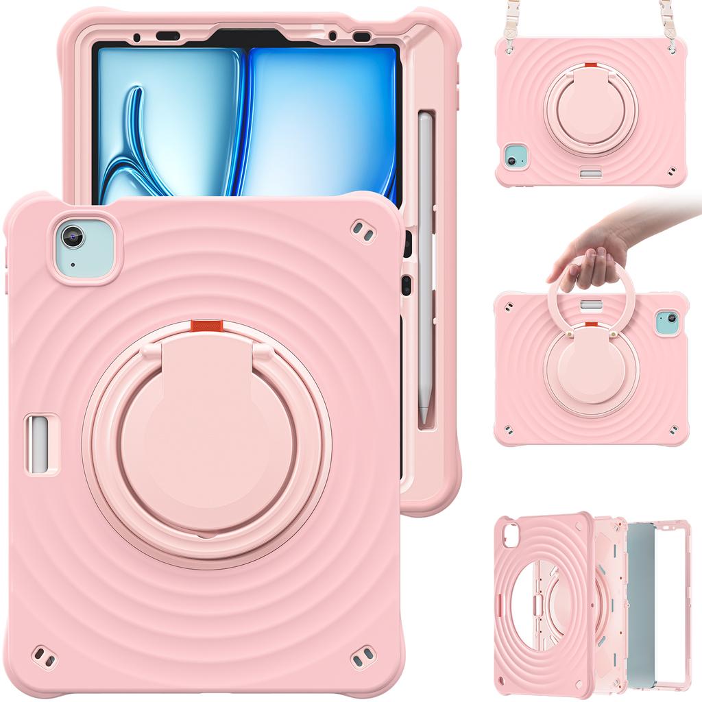 For iPad Air 11 (2025)/(2024)/Air (2022)/(2020)/Pro 11 (2022)/(2021)/(2020)/(2018) Kickstand Case with Shoulder Strap