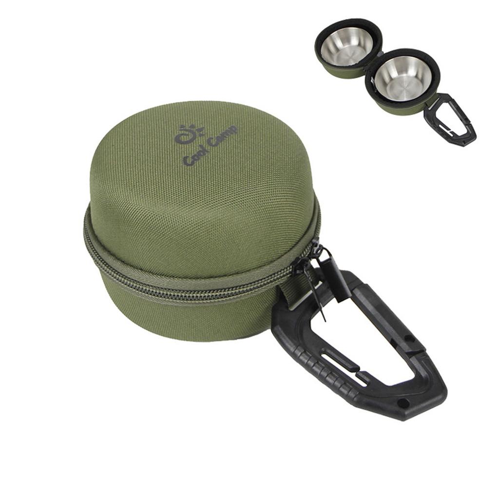 Przenośna miska dla zwierząt na zewnątrz, podwójna miska do karmienia psów, torba podróżna z szybkim mocowaniem, zestaw naczyń dla zwierząt