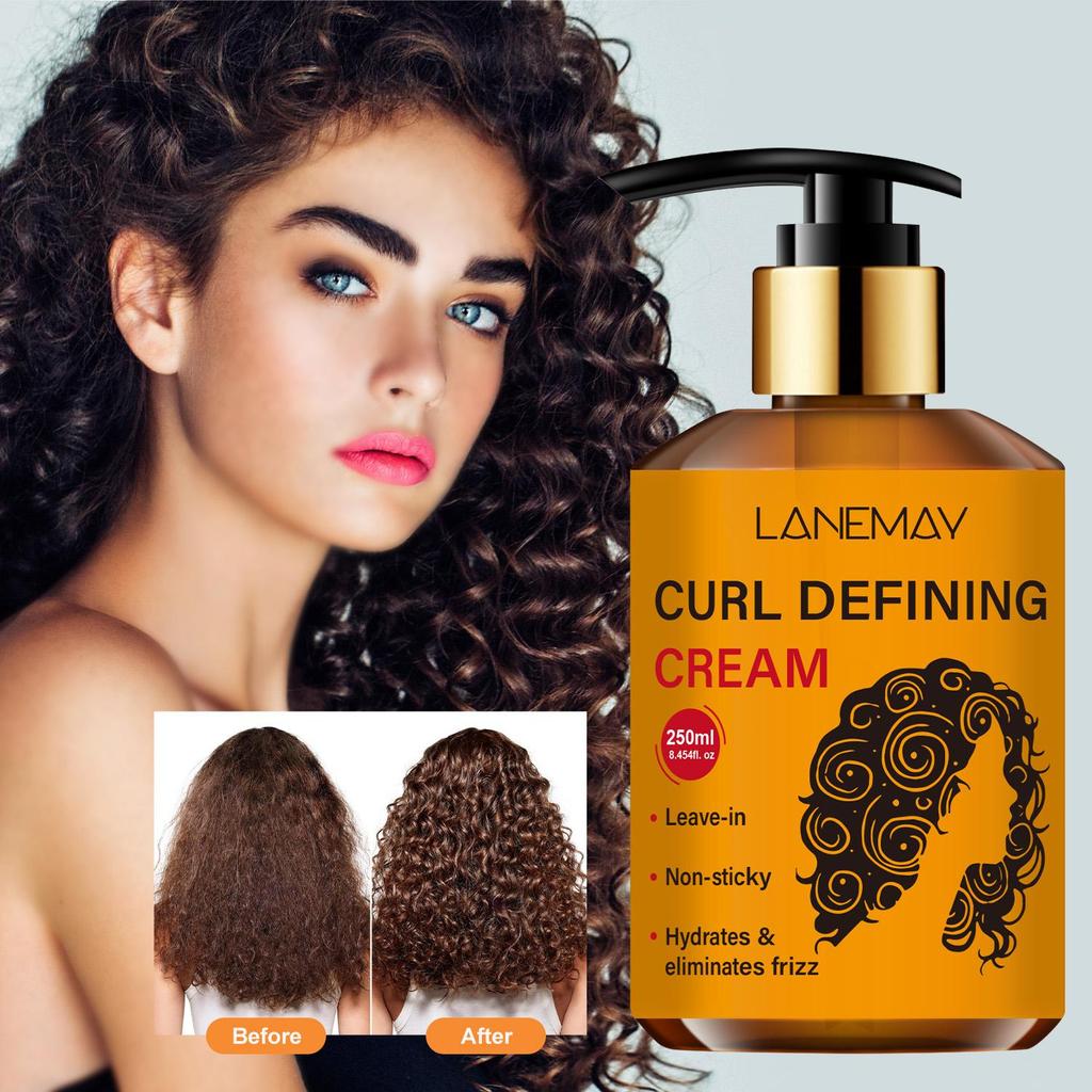 Curl Defining Cream-Enhance Natural Hair Texture-Provides Definition & Frizz-Suitable For All Hair Types, 250ml