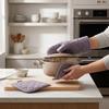 Oven Mitts Pot Holders Set Heat Proof Cotton Non Slip Kitchen Oven Gloves with Hanging   for Cooking Grilling Machine Washable