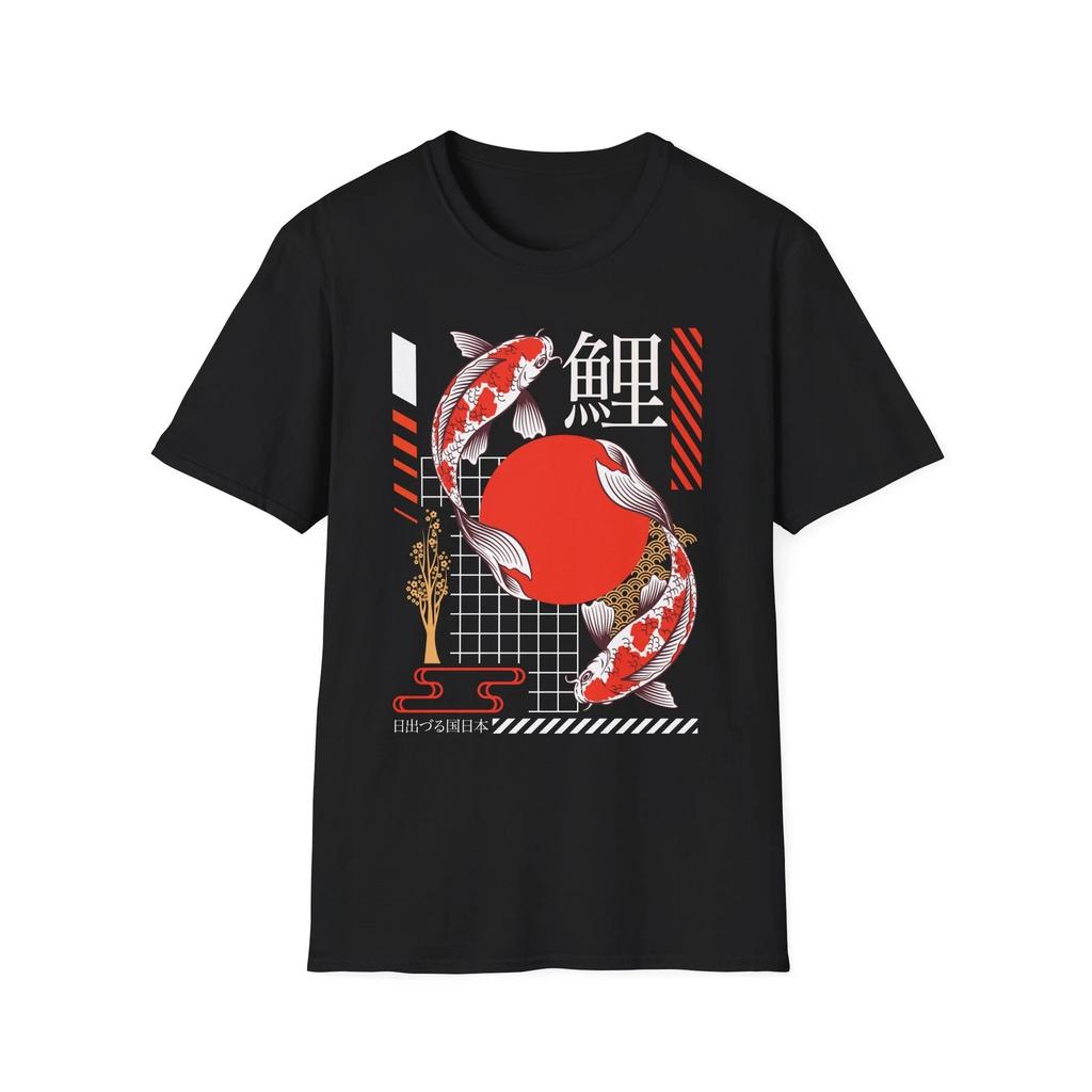 Koi Fish Red Sun T-Shirt | Japanese Koi Graphic