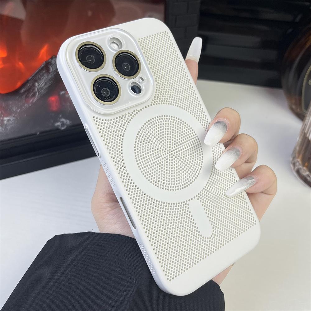 Heat Dissipation Plating PC Magnetic Phone Case For iPhone 16 15 14 13 12 11 Pro Max Luxury For Magsafe Wireless Charging Cover