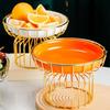 Nordic Creative Ceramic Fruit Plate with Iron Stand