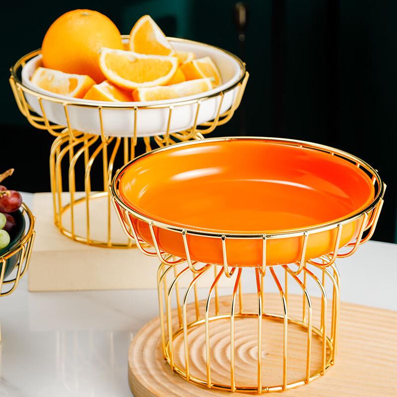 Nordic Creative Ceramic Fruit Plate with Iron Stand