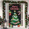 1 Stück Frohe Weihnachten Baum Türabdeckung Banner Polyester Schneemann Weißes Weihnachtsmuster für Heiligabend Neujahr Feiertagsparty Haustür Heim Wanddeko
