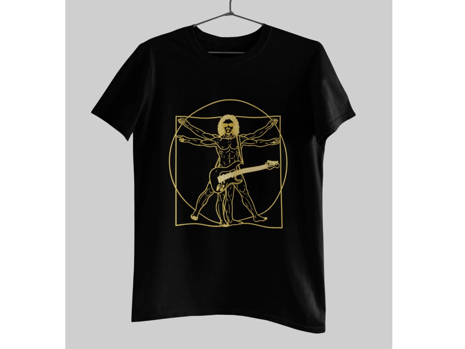 Vitruvian Guitarist Shirt Rock Musician Graphic Tee Vintage Art Style 2XL