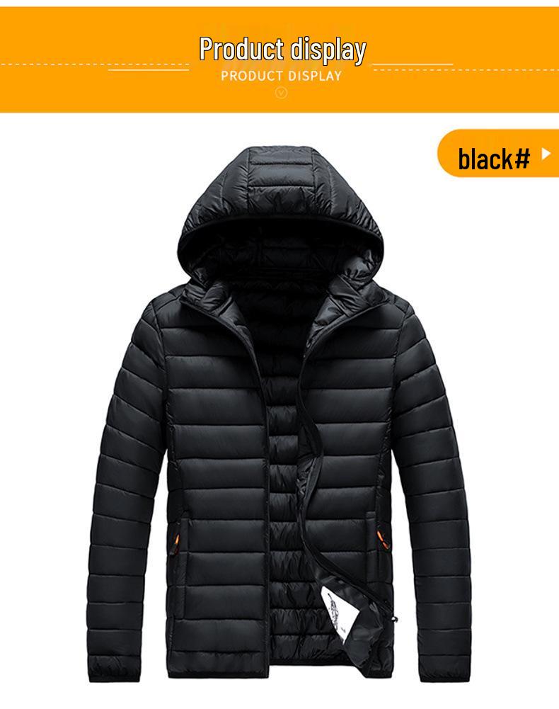 Herr Slim Fit Lättviktig Flerfärgad Ribbstickad Vinterjacka med Bomullsvaddering 2024