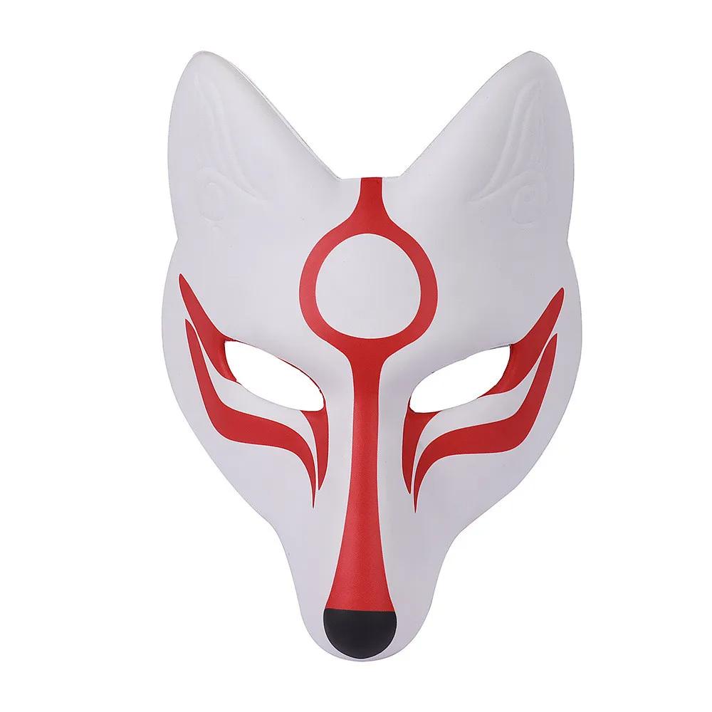 Diy Hand-Painted Mask Blank White Paper Mask Halloween Costume Accessory Cosplay Cosplay Mask For Fox-Themed Events Halloween