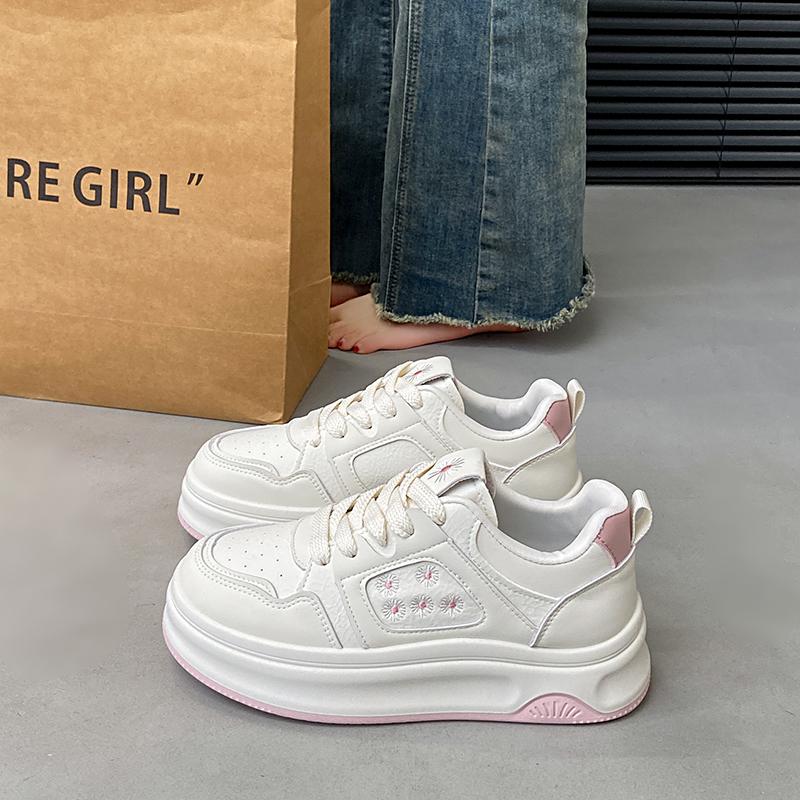 

Fashion CRLAYDK Fashion Women s Sneakers Casual Skateboarding Walking Comfortable Shoes Platform Ladies PU Leather White Sports Tennis 35