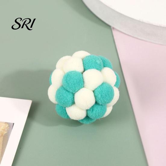 Plüsch-Katzen-Spielzeugball mit integrierter Glocke, weiche Macaron-Bälle, lustiges Spielzeug, bissfeste Kauspielzeuge für Wohnungskatzen und Kätzchen, Geräuschentwicklung