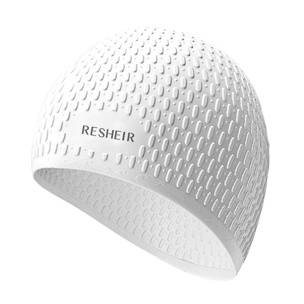 

Elastic Summer Swimming Cap Large Size Waterproof Silicone Swimming Hat Comfortable Professional Ear Protection білий