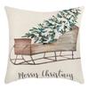 Weihnachtsmann Leinenkissen Wohnzimmer Cartoon Elch Geschenk Dekoration Sofa Rücken Print Kissenbezug