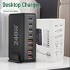 240W PD Multi-Port Schreibtischladegerät für Mobiltelefone—268W GaN Schnellladestation
