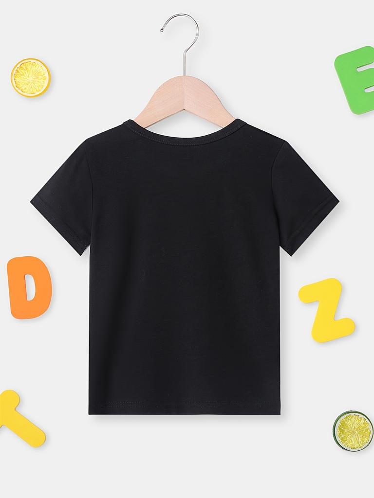 European Sizes Girls Short-Sleeve T-Shirt with Pink Block '67' Number Print - Loose Fit Round Neck Casual Tee