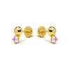 Boucles d'oreilles Luxenter en argent 925 et zircon rose finies en or jaune 18k - Sako