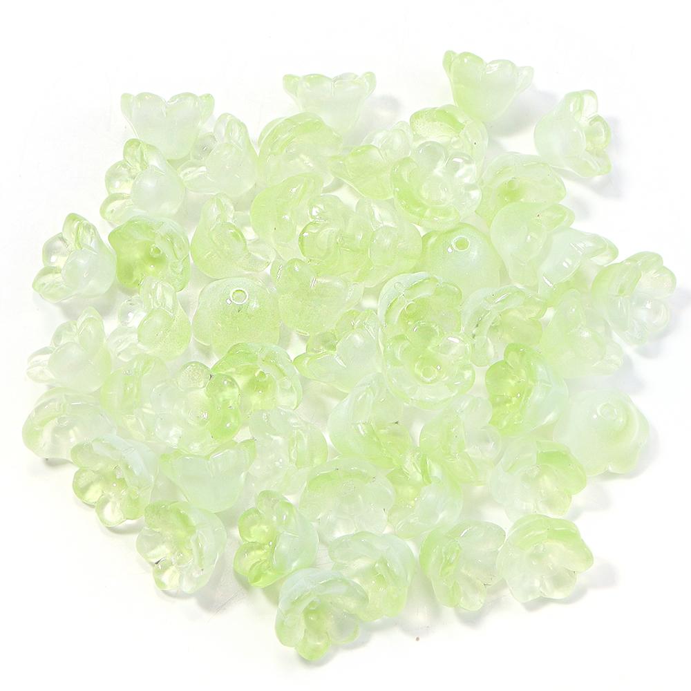 50pcs/lot Lily of The Valley Flower Shape Glass Beads Colorful Lampwork Beads For DIY Crafts Jewelry Making Accessories
