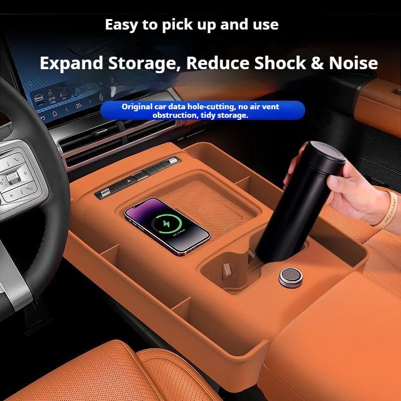 For BYD Ti7 Leopard 7 Formula Leopard Titanium 7 Car Central Control Wireless Charging Silicone Pad Water Cup Gear Protection