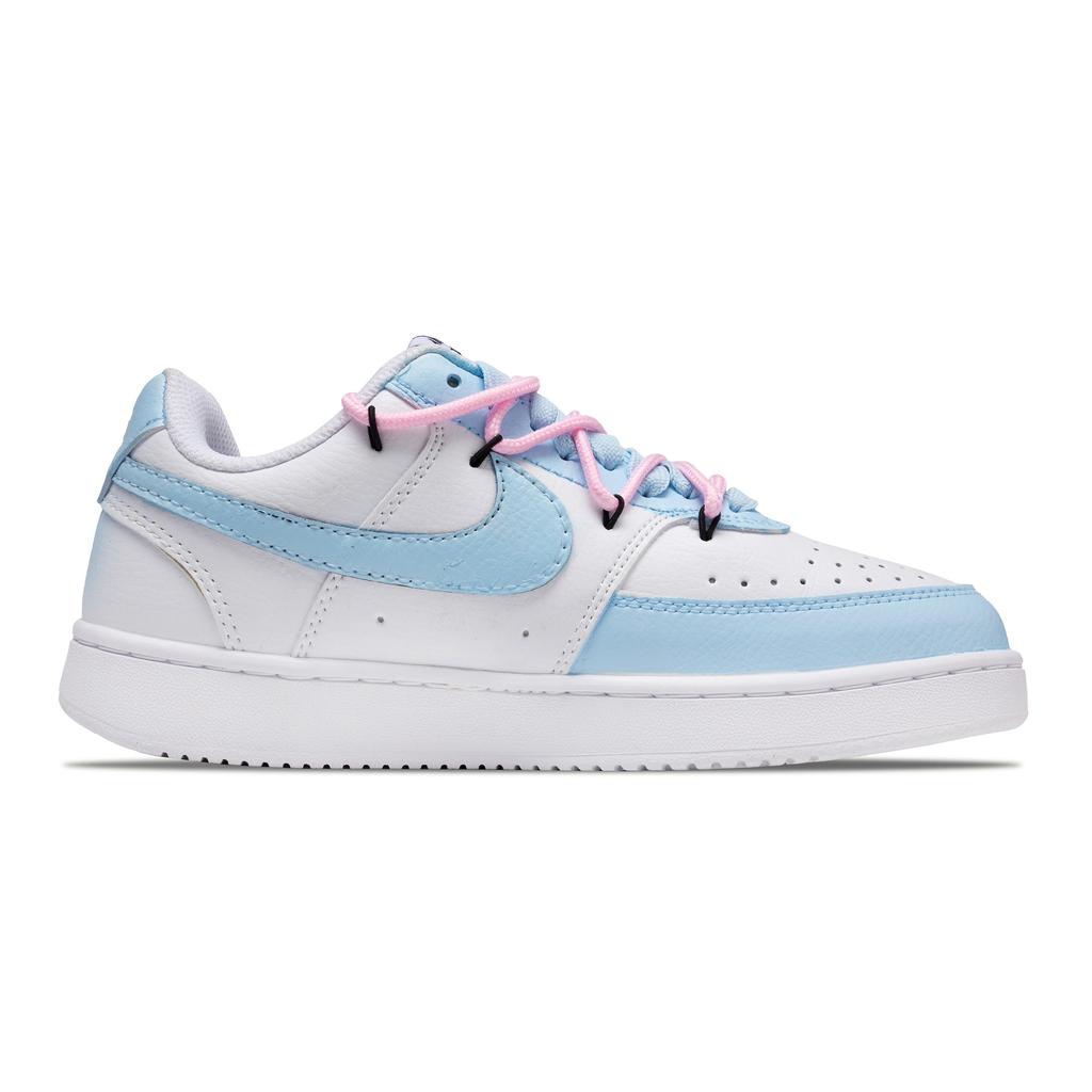 Nike Court Vision 1 Electronic Route Slip Resistant Abrasion Resistant Low Top Skateboard Shoes Men's Blue Pink DH2987-101(Team508-)