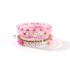 Handmade Colorful Letter Seed Bead Bracelet, Retro Ethnic Multi Layer Elastic Bangle