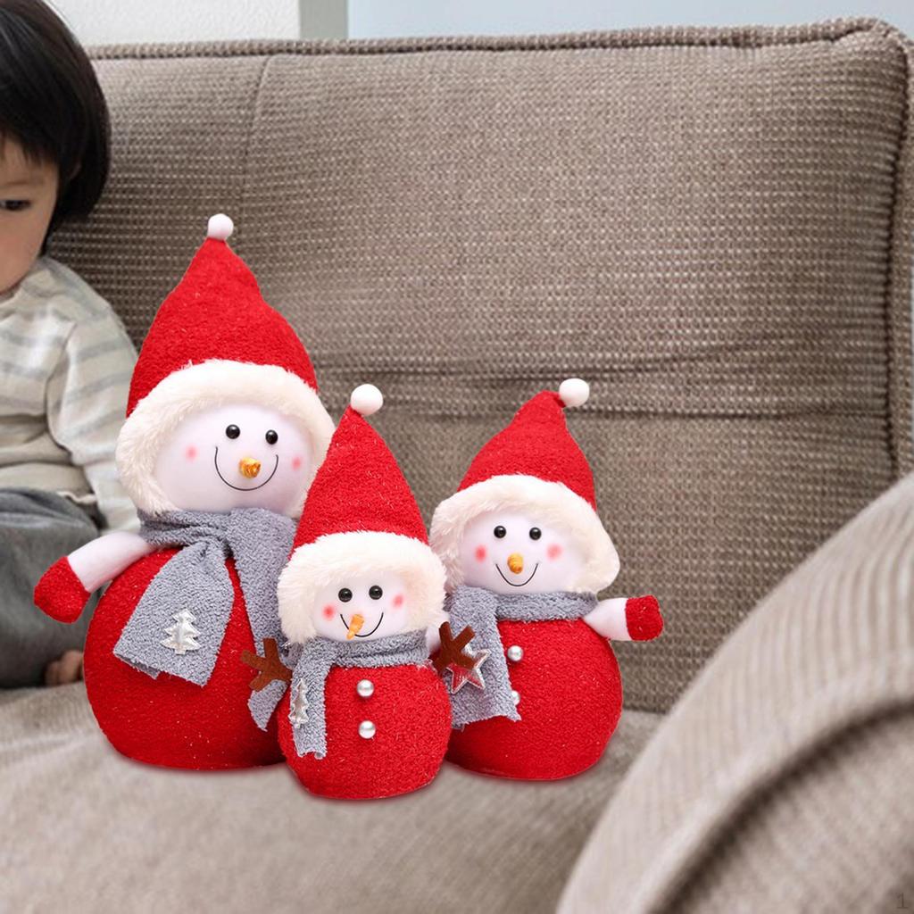 Christmas Decor Snowman Dolls Tabletop Ornaments Family