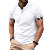 Men's summer polo shirt with a buttoned pocket, loose-fit casual top