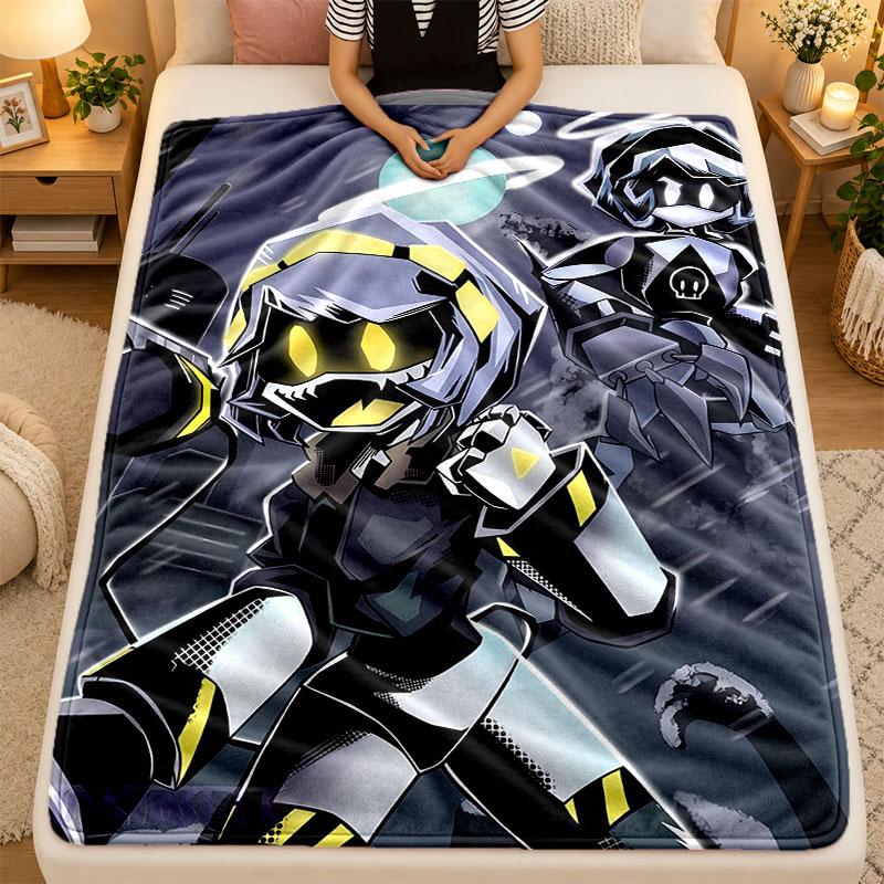 Flannel BlanketMurder Drones Warm Soft Throw Blanket for Indoor Sofa Bed Living Room Use