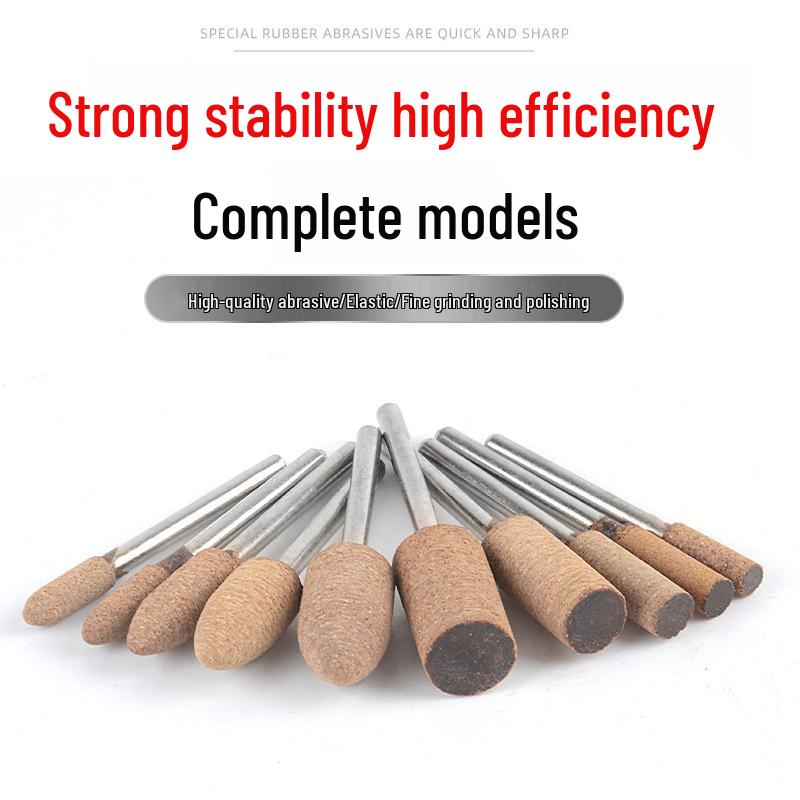 3mm Shank Pneumatic Electric Grinder Set with Cowhide Polishing and Cylindrical Bullet Shape Heads