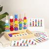 Montessori Wooden Toys Color Shape Matching Puzzle Game Colorful Beaded Color Cognition Educational Toys Gift For Children Kids