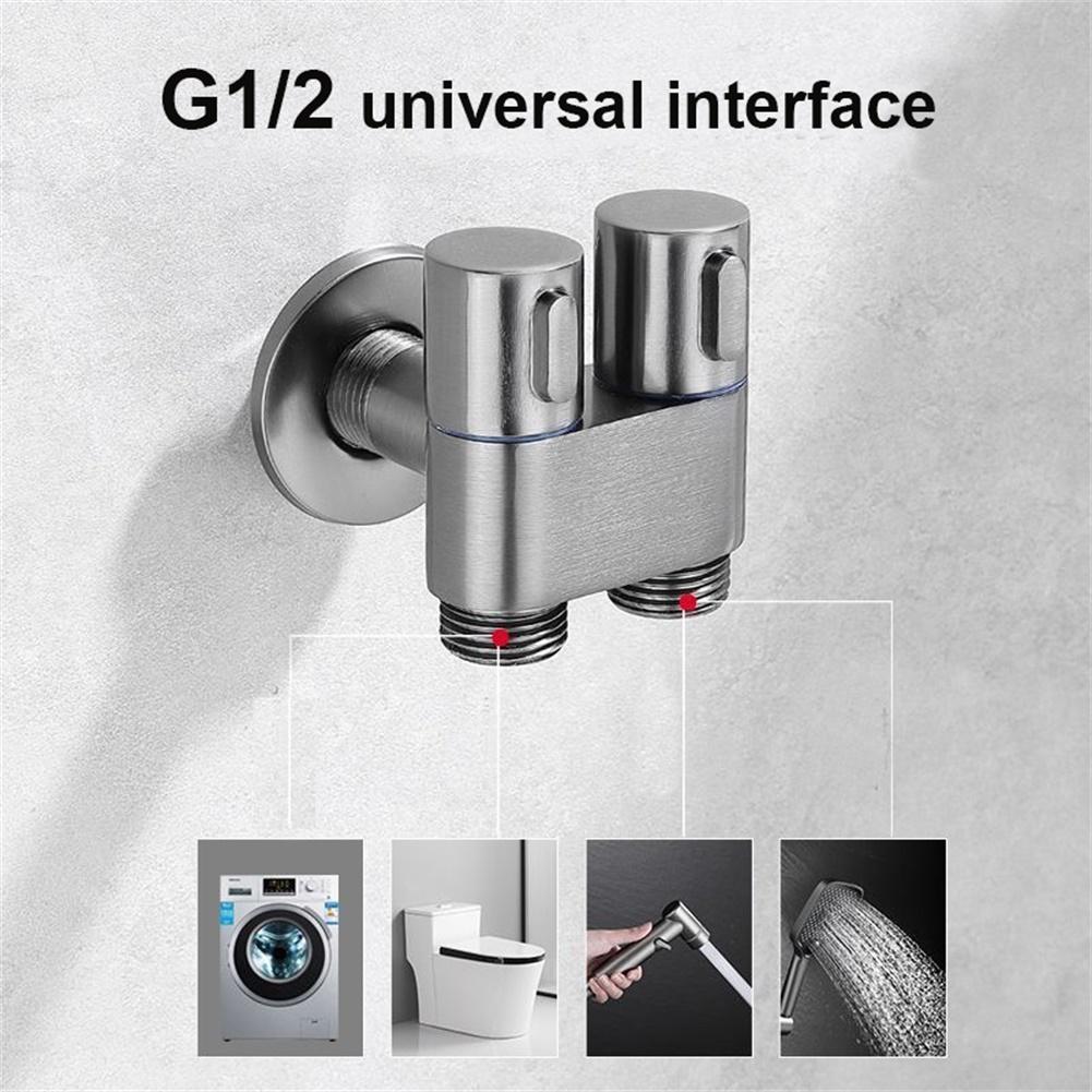 Handheld Bidet Sprayer Set With Dual Outlet Angle Valve, Adjustable Pressure Toilet Shower Kit For Baby Diaper & Pet Cleaning