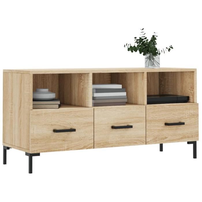 VidaXL Meuble TV chêne sonoma 102x36x50 cm bois d'ingénierie 829039