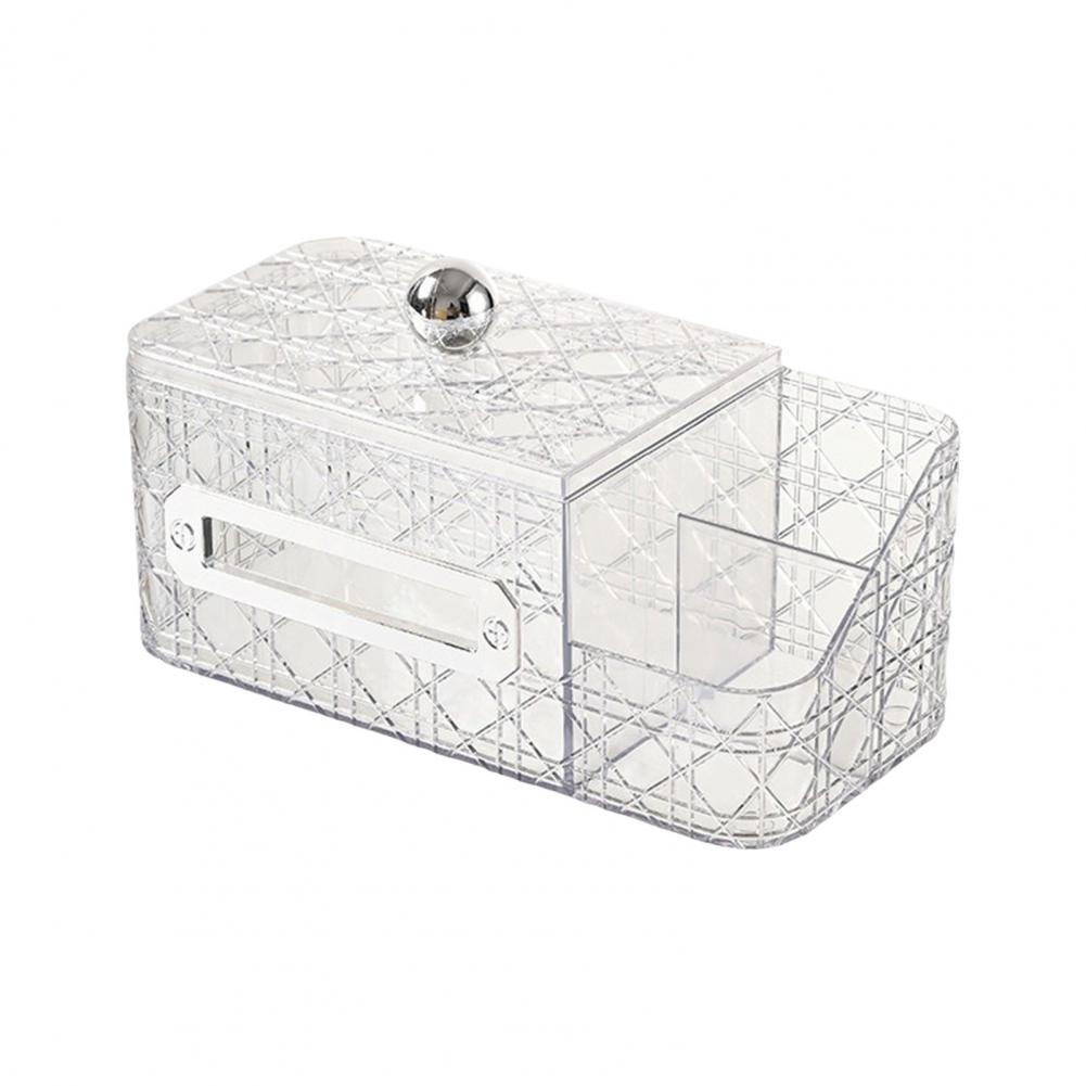 Quadratische Taschentuchbox Taschentuchbehälter Transparenter Taschentuchboxhalter mit Aufbewahrungsfach Deckel für Anti-Oxidation Feuchtigkeitsdicht