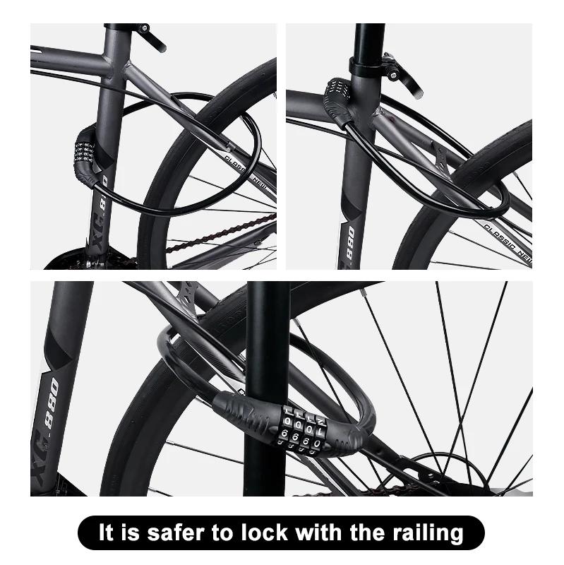 4-digit Password Lock, 35 Inch Long Coil Security Reset Strong Cable Lock, Suitable for Anti-theft of Various bicycles,Scooter